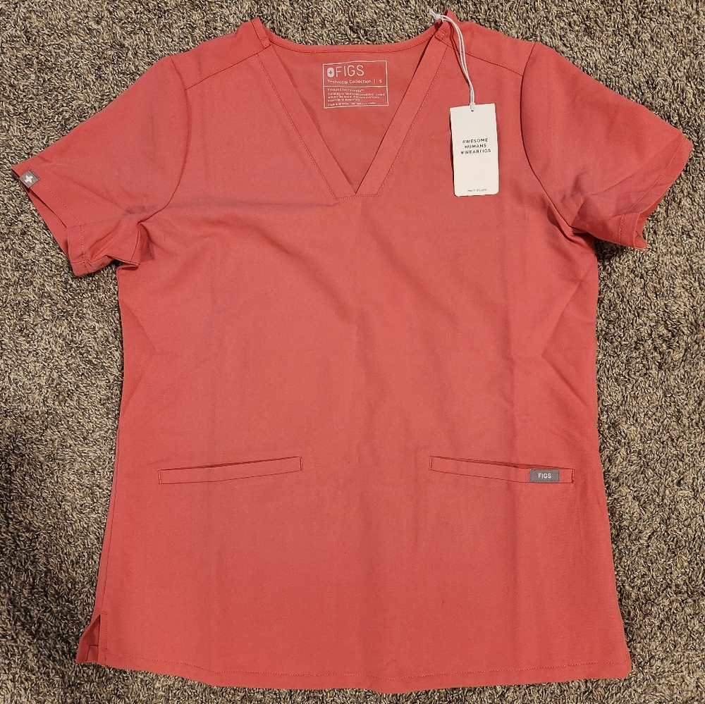 Figs Casma scrub top Desert Rose Small NWT